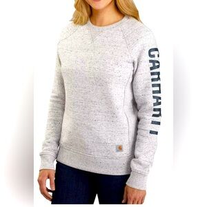 WOMEN'S CARHARTT RELAXED FIT LIGHTWEIGHT SWEATER CREWNECK ASPHALT Sz 1X PLUS